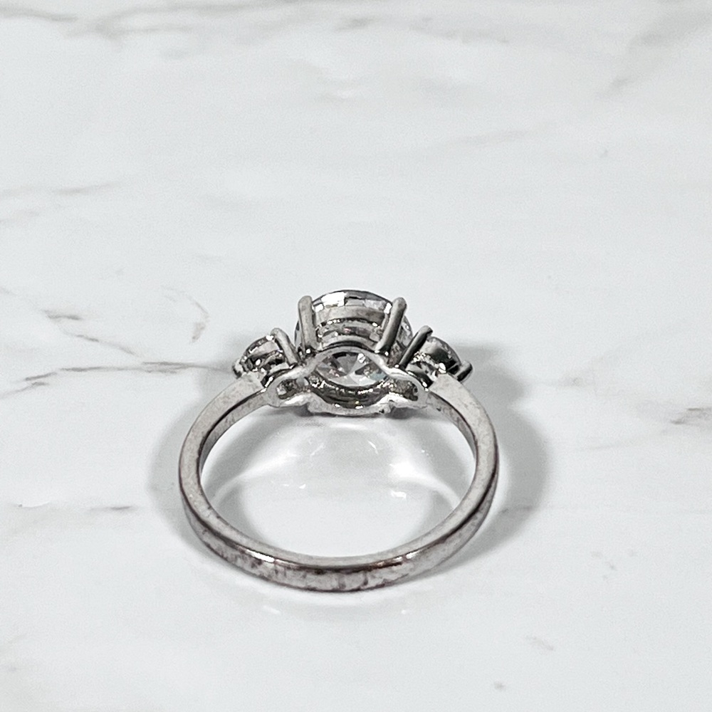 Silver Tone CZ Women's Ring - Picture 6 of 8